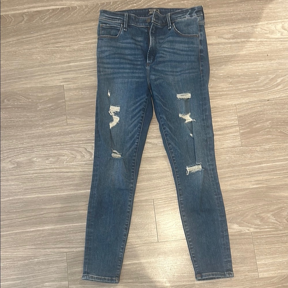 Women's Blue Distressed Jeans